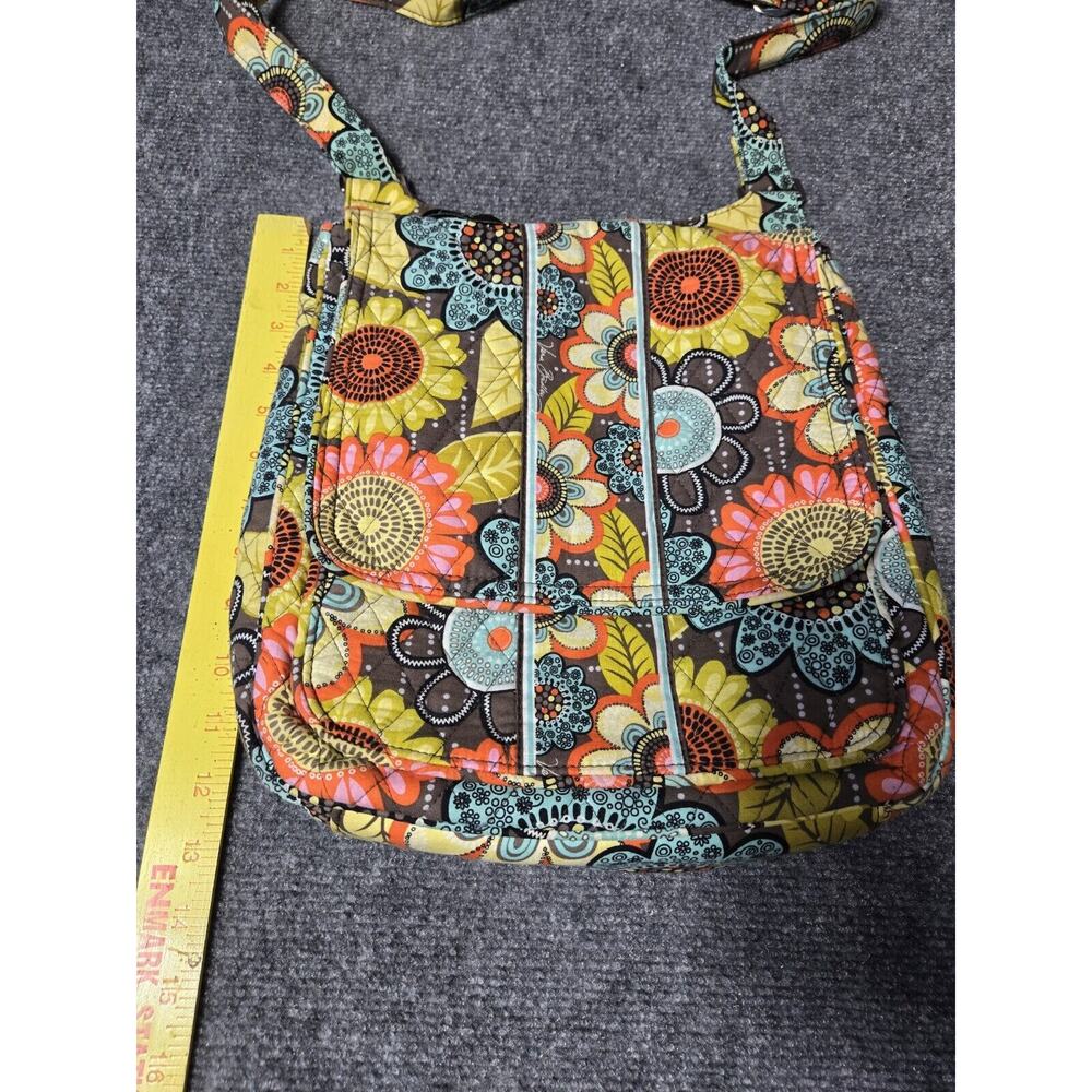 Vera Bradley Bag Orange Yellow Turquoise Messenger Crossbody Floral Purse - Picture 8 of 10